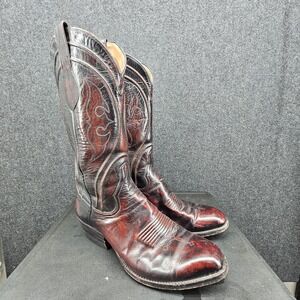 R.J. FOLEY FRENCH TOE CLASSY RETRO VIBE VTG CUSTOM COWBOY WESTERN BOOTS 10.5D